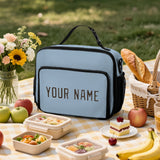 Custom Light Blue Brown Lunch Bag
