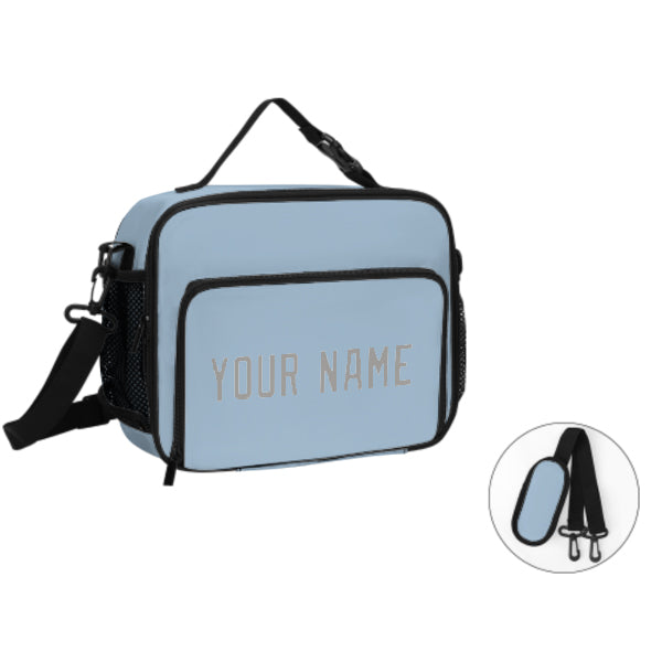 Custom Light Blue Gray Lunch Bag