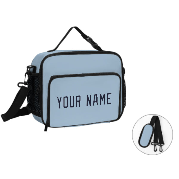 Custom Light Blue Navy Lunch Bag