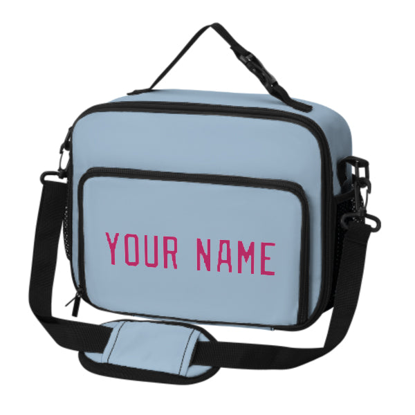 Custom Light Blue Pink Lunch Bag
