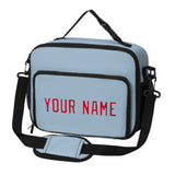 Custom Light Blue Red Lunch Bag