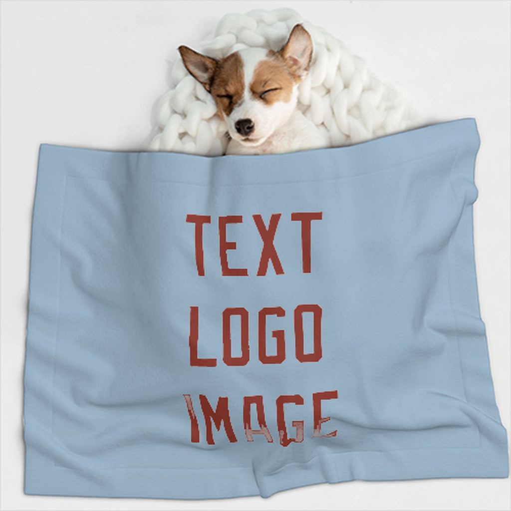 Custom Light Blue Coral Red Pet Blanket
