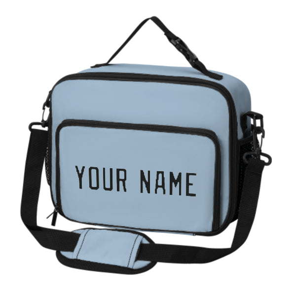 Custom Light Blue Black Lunch Bag