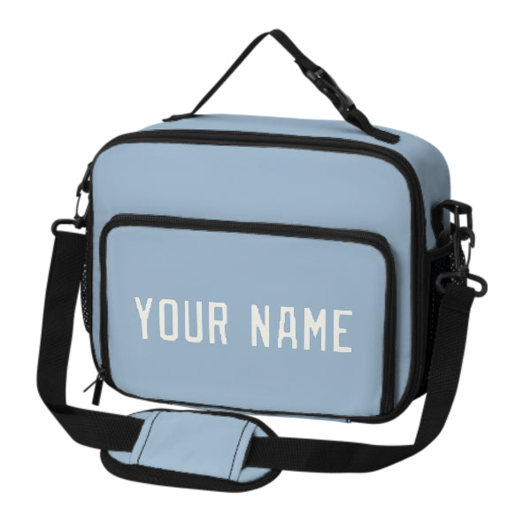 Custom Light Blue White Lunch Bag