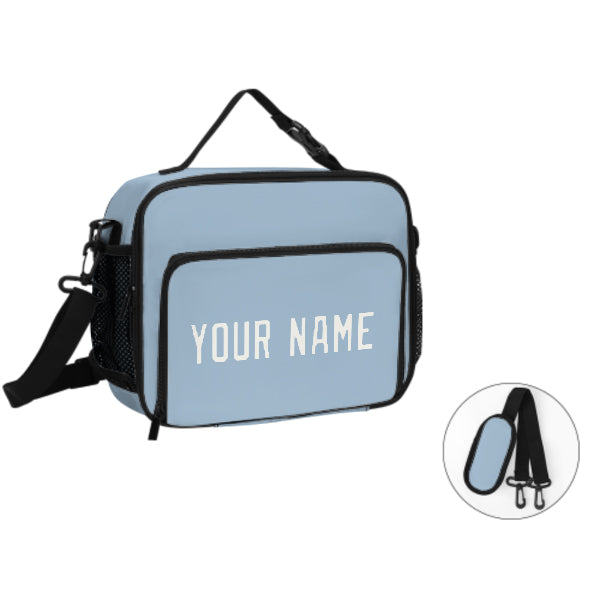 Custom Light Blue White Lunch Bag