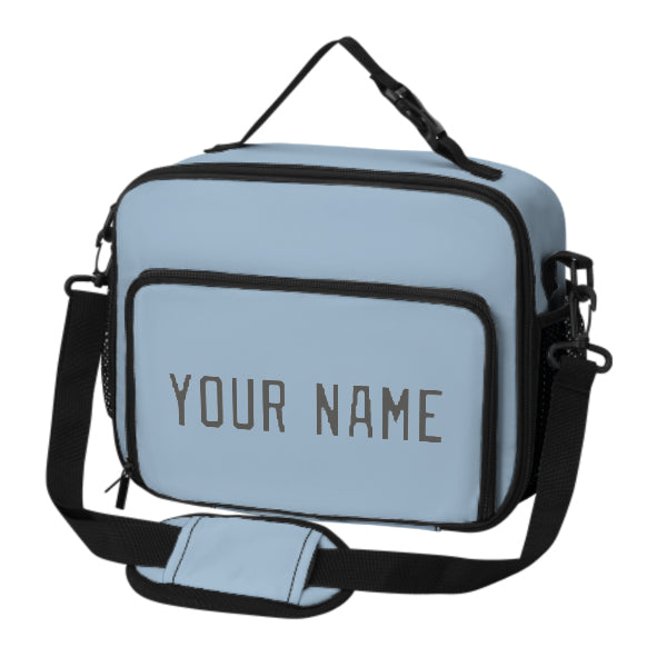 Custom Light Blue Dark Grey Lunch Bag