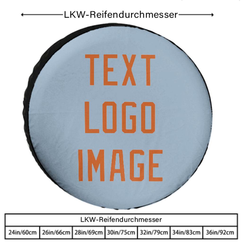 Custom Light Blue Orange Truck Tires