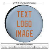 Custom Light Blue Orange Truck Tires