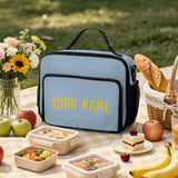 Custom Light Blue Gold Lunch Bag