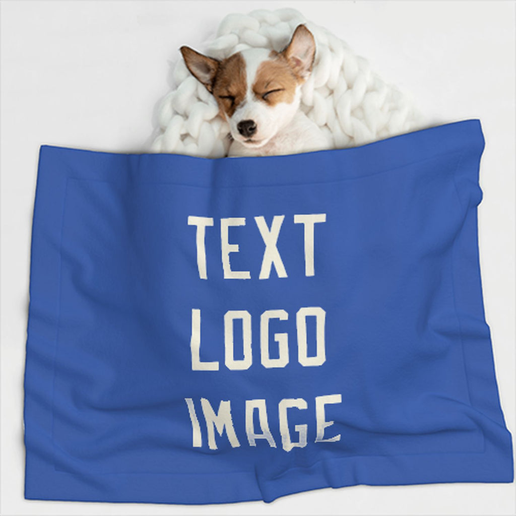 Custom Sky Blue Cream Pet Blanket