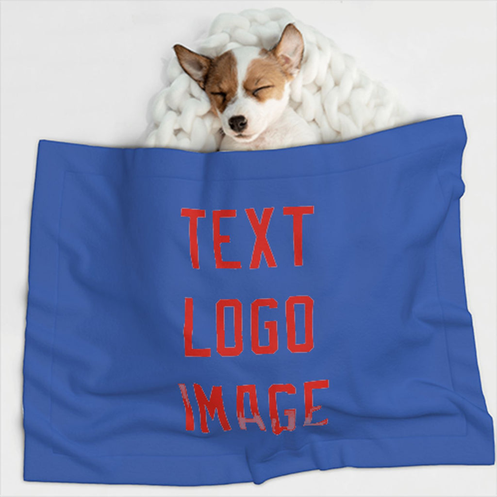 Custom Sky Blue Orange Red Pet Blanket