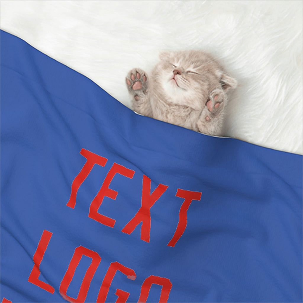 Custom Sky Blue Orange Red Pet Blanket