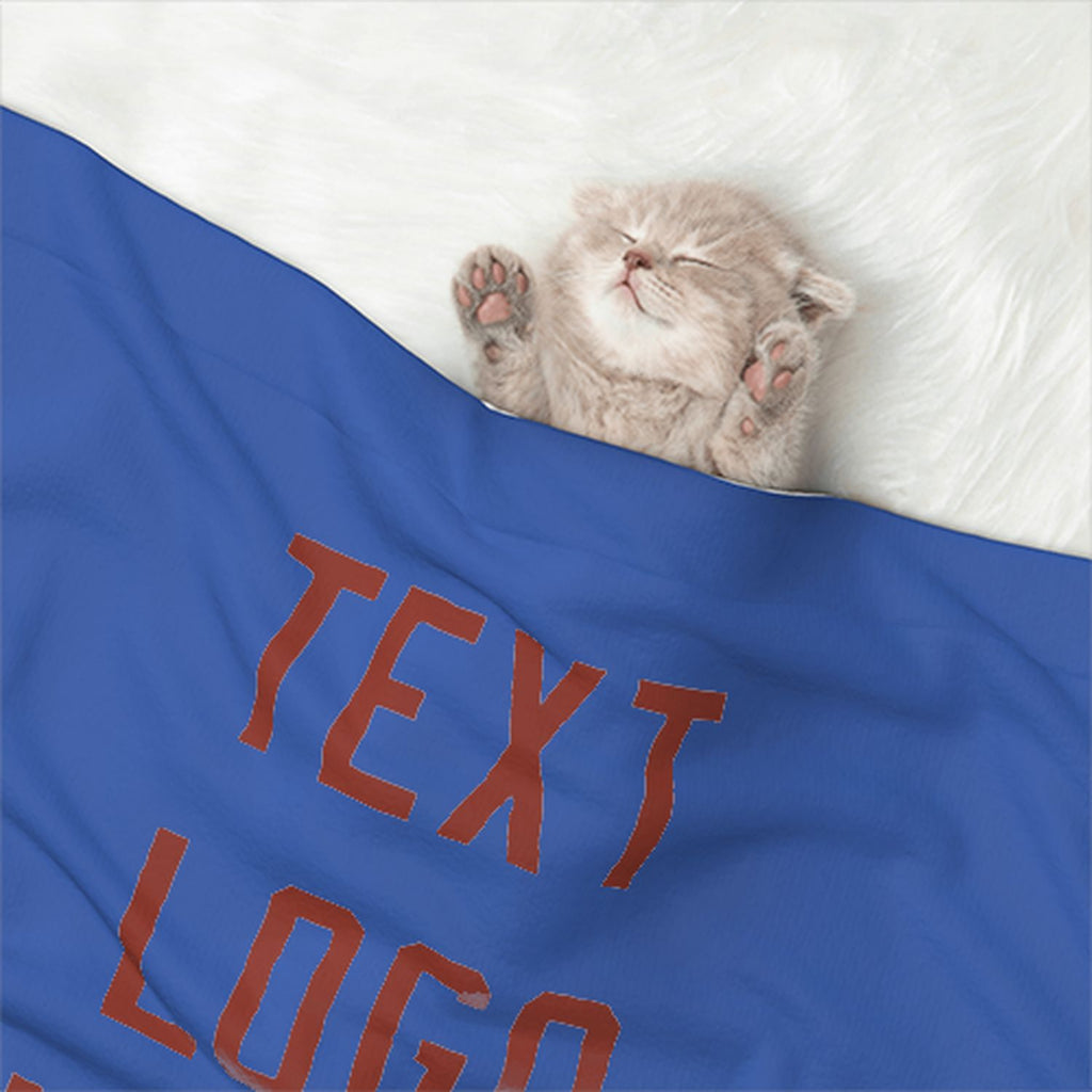 Custom Sky Blue Coral Red Pet Blanket