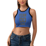 Custom Sky Blue Dark Grey Sleeveless Tank Top