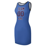 Custom Sky Blue Purple Sleeveless Vest Dress