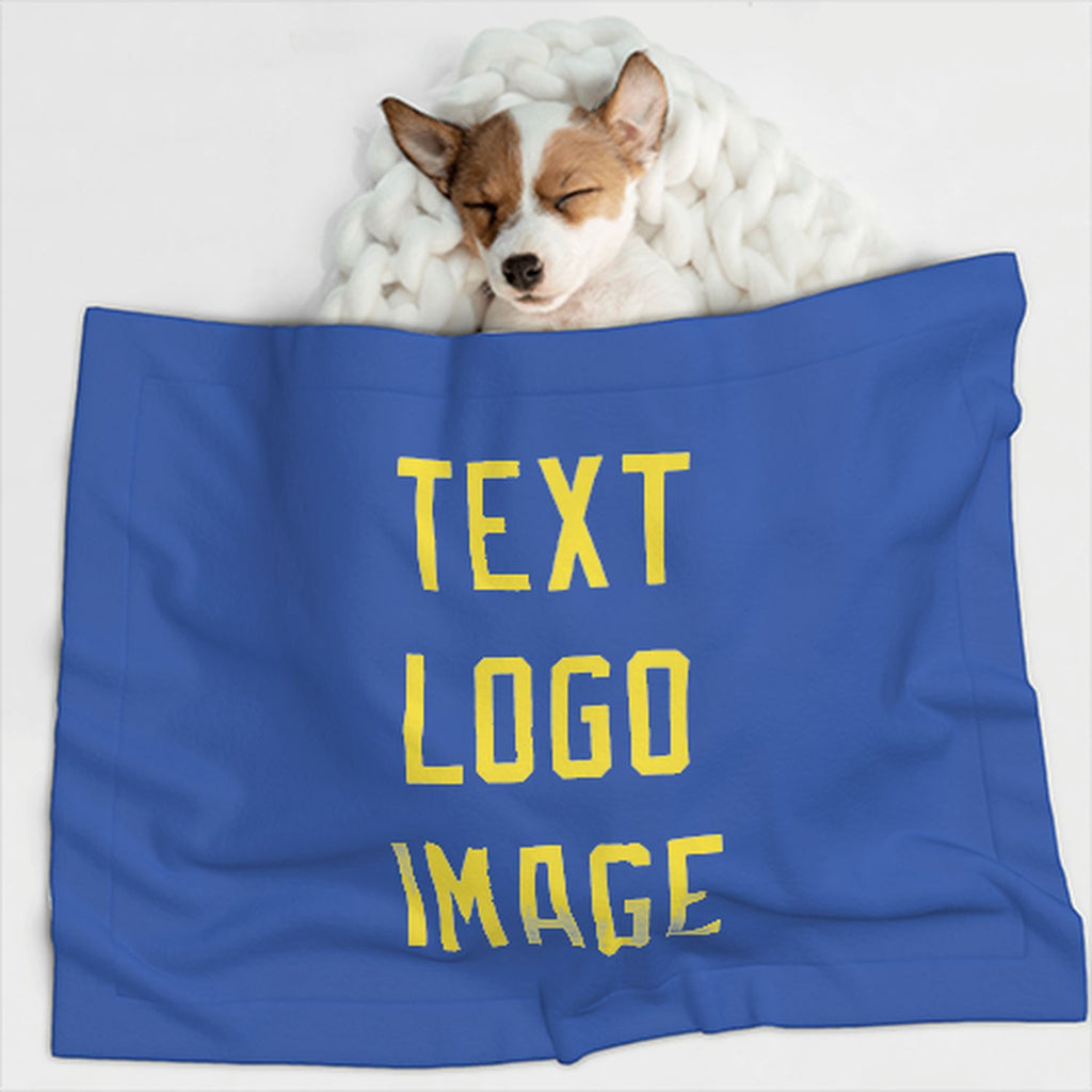 Custom Sky Blue Light Yellow Pet Blanket