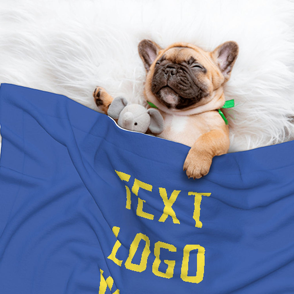 Custom Sky Blue Light Yellow Pet Blanket