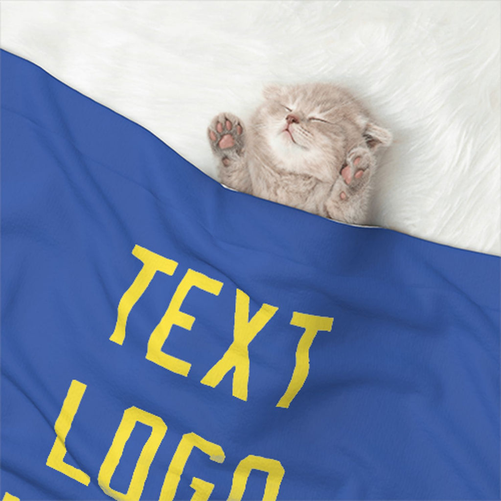 Custom Sky Blue Light Yellow Pet Blanket