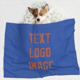 Custom Sky Blue Orange Pet Blanket