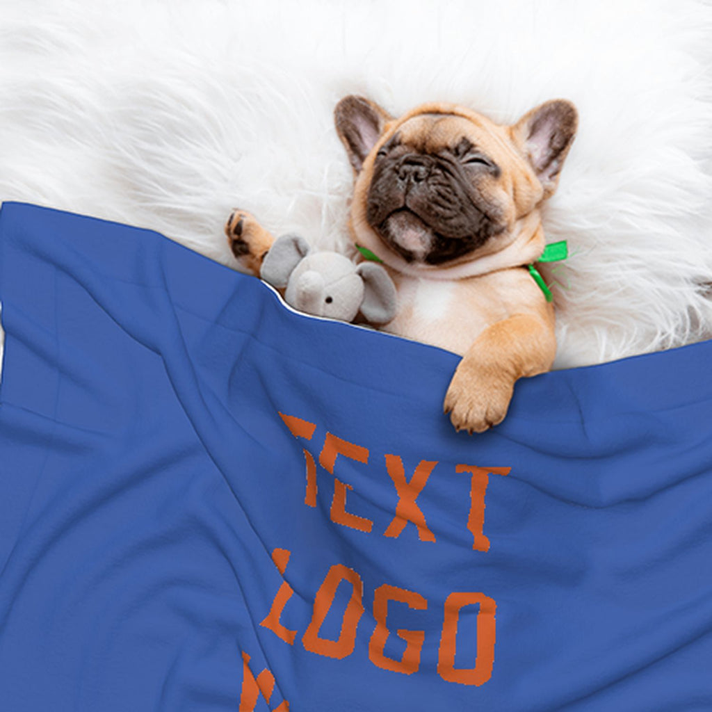 Custom Sky Blue Orange Pet Blanket