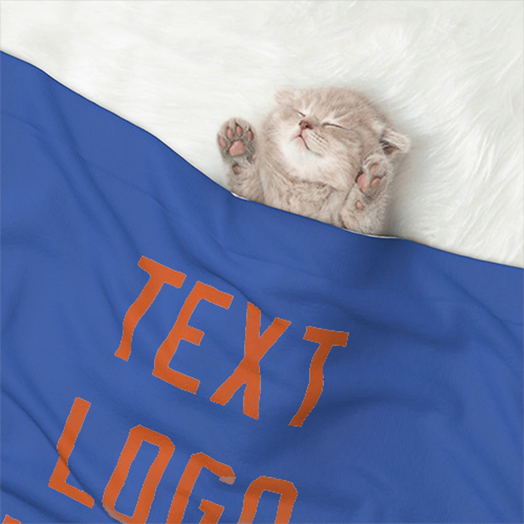 Custom Sky Blue Orange Pet Blanket