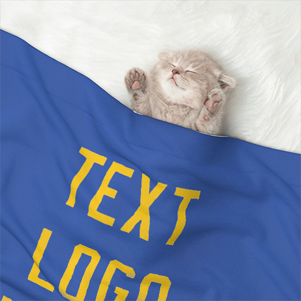 Custom Sky Blue Gold Pet Blanket
