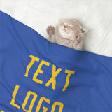 Custom Sky Blue Gold Pet Blanket
