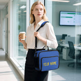 Custom Sky Blue Gold Lunch Bag