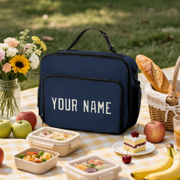 Custom Blue Cream Lunch Bag