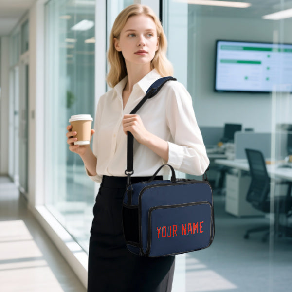 Custom Blue Orange Red Lunch Bag