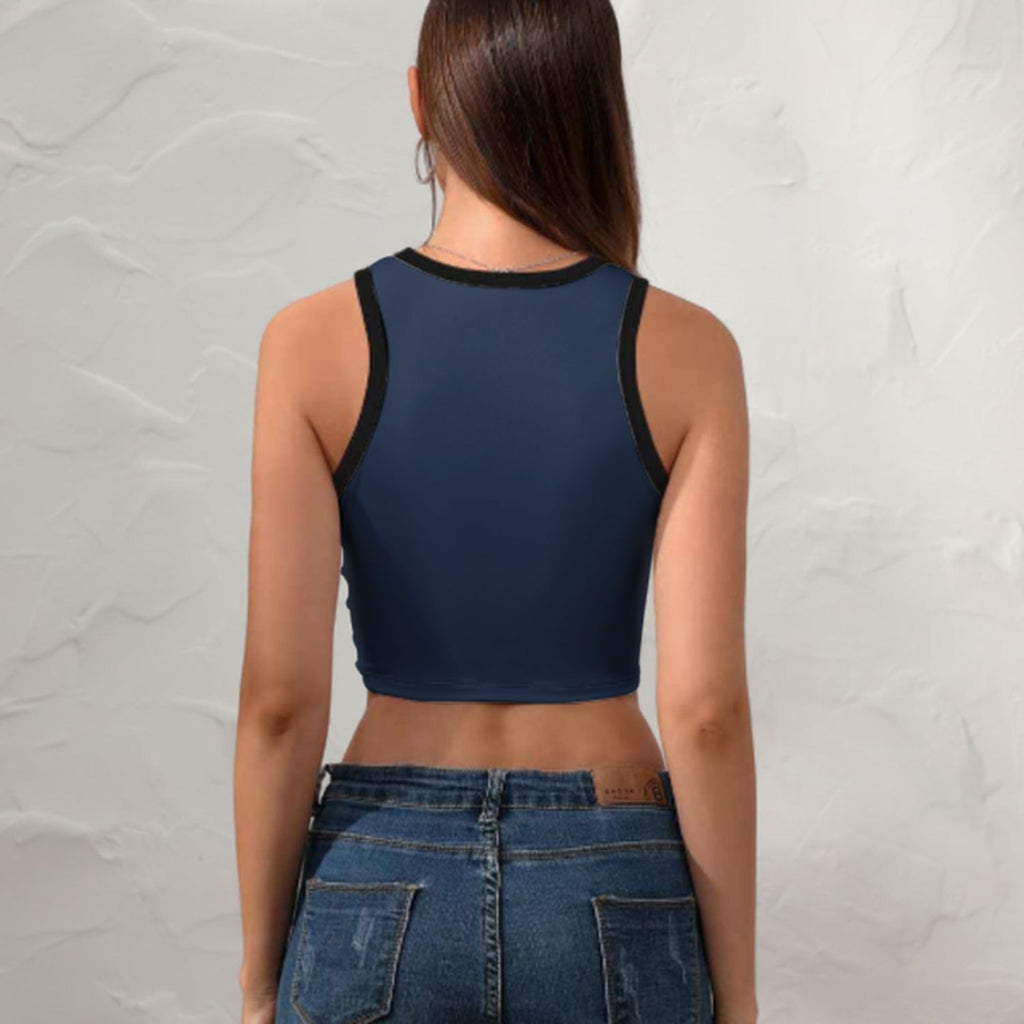 Custom Blue Khaki Sleeveless Tank Top