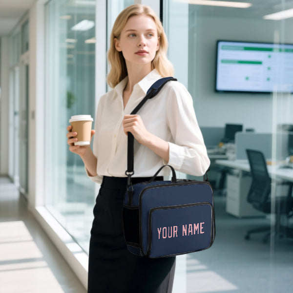 Custom Blue Light Pink Lunch Bag