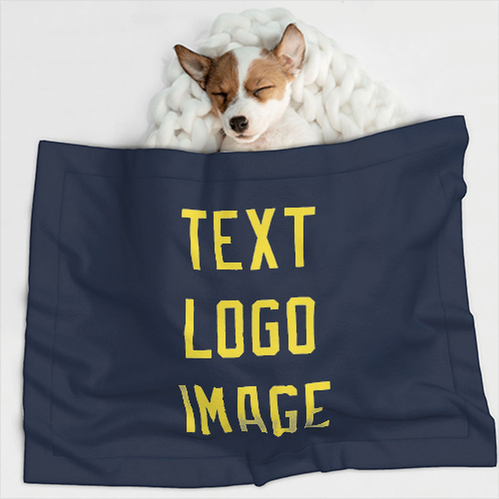Custom Blue Light Yellow Pet Blanket