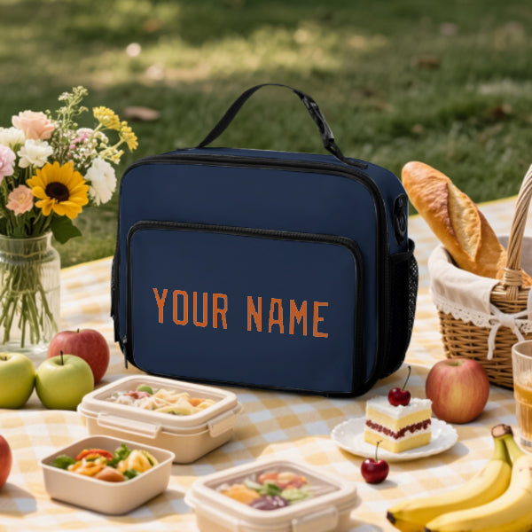 Custom Blue Orange Lunch Bag