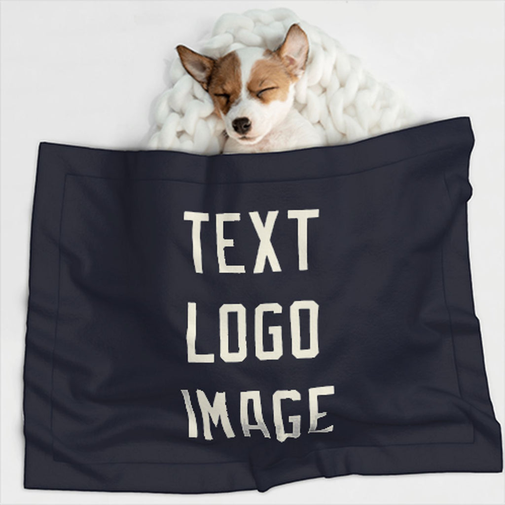 Custom Navy Cream Pet Blanket