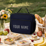 Custom Navy Gray Lunch Bag