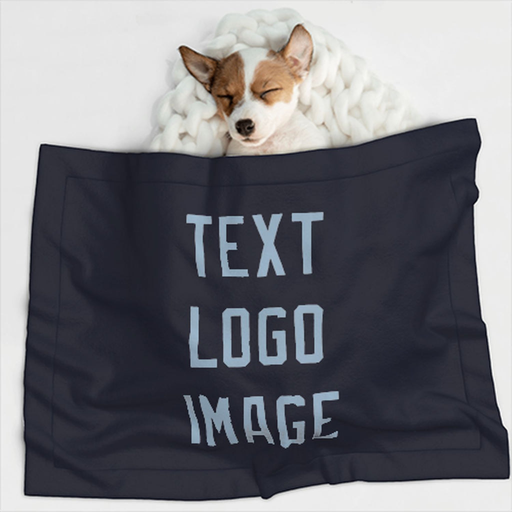 Custom Navy Light Blue Pet Blanket