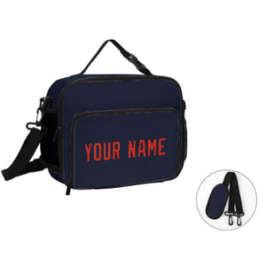 Custom Navy Orange Red Lunch Bag