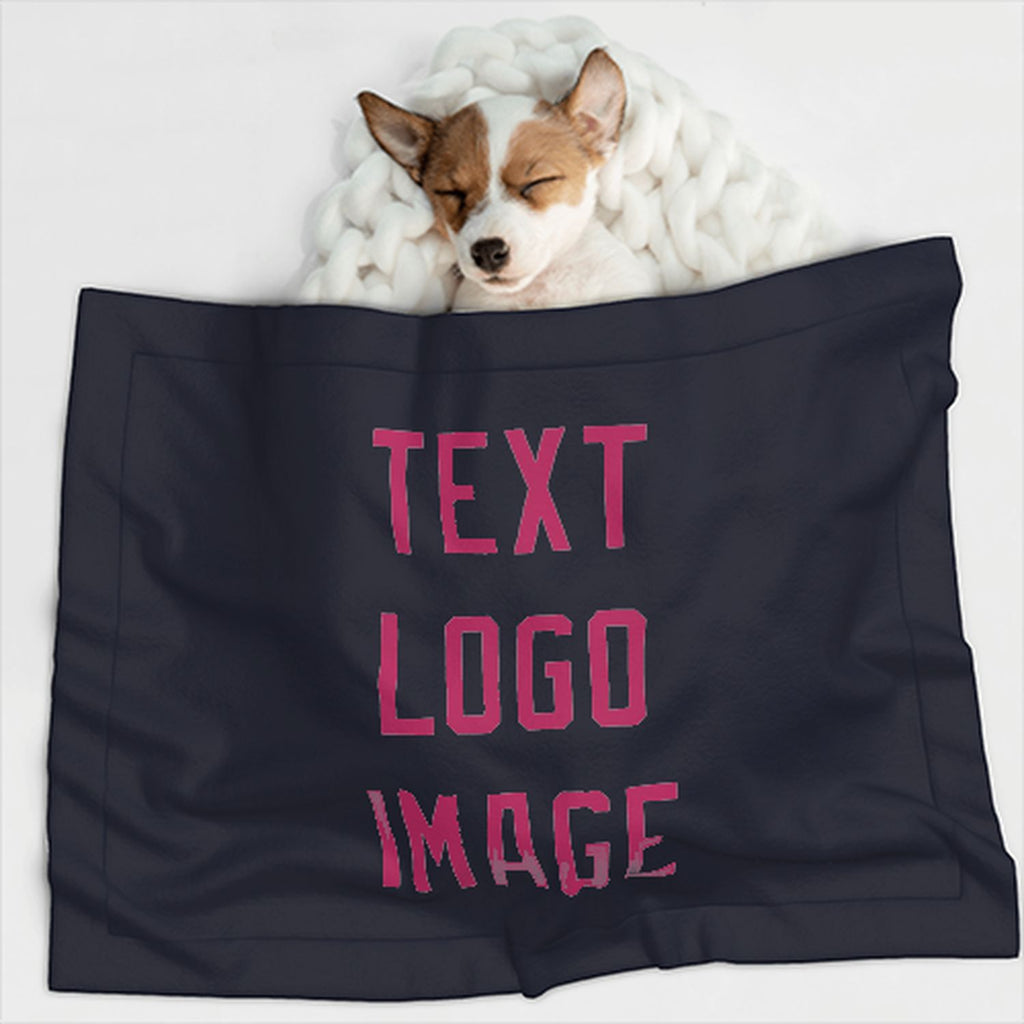 Custom Navy Pink Pet Blanket