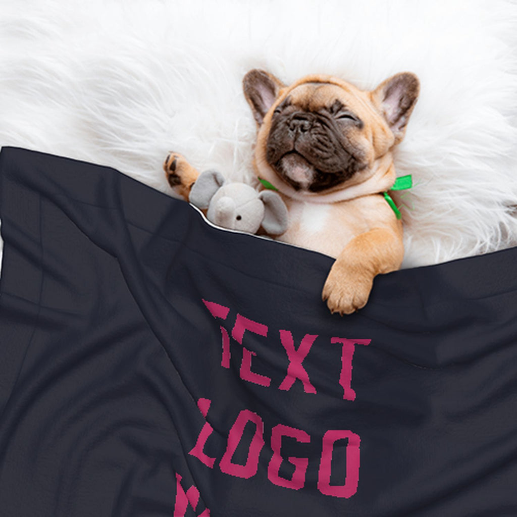 Custom Navy Pink Pet Blanket