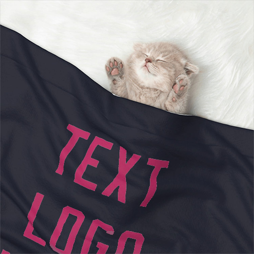 Custom Navy Pink Pet Blanket