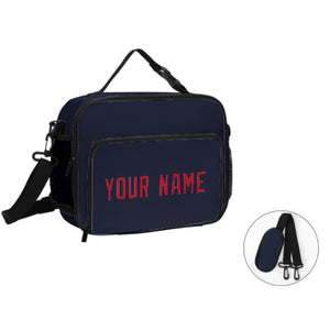 Custom Navy Red Lunch Bag