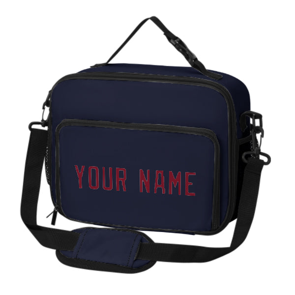 Custom Navy Crimson Red Lunch Bag