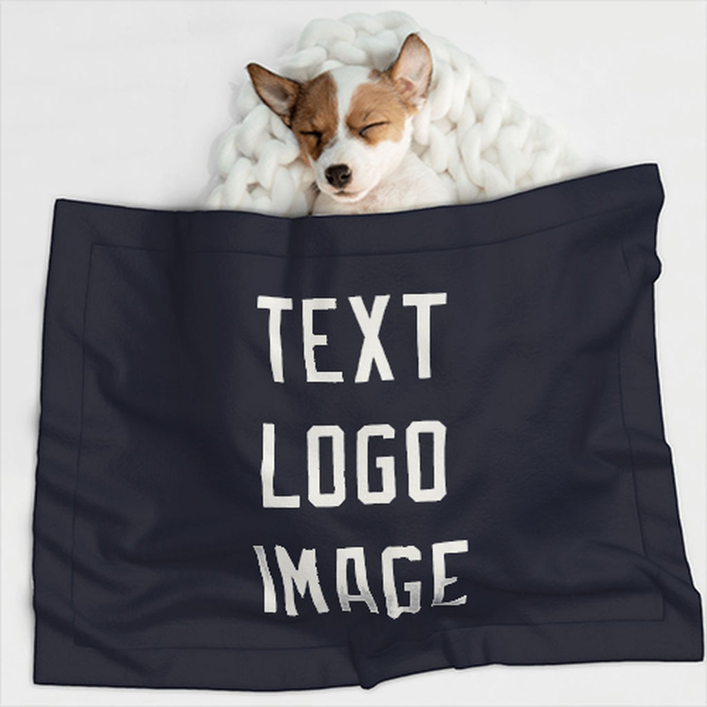 Custom Navy White Pet Blanket