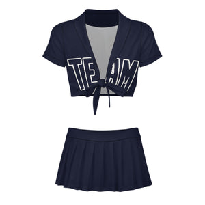Custom Navy Navy Cheerleading Uniform Set