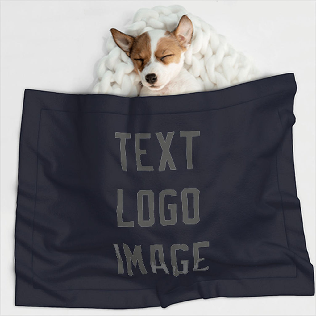 Custom Navy Dark Grey Pet Blanket