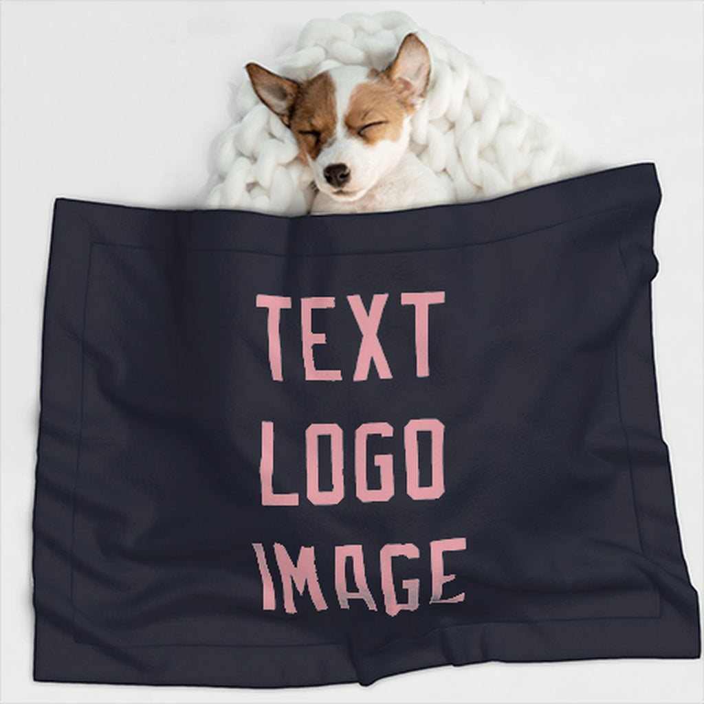 Custom Navy Light Pink Pet Blanket