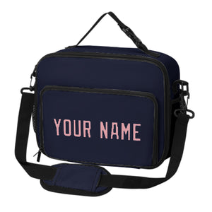 Custom Navy Light Pink Lunch Bag