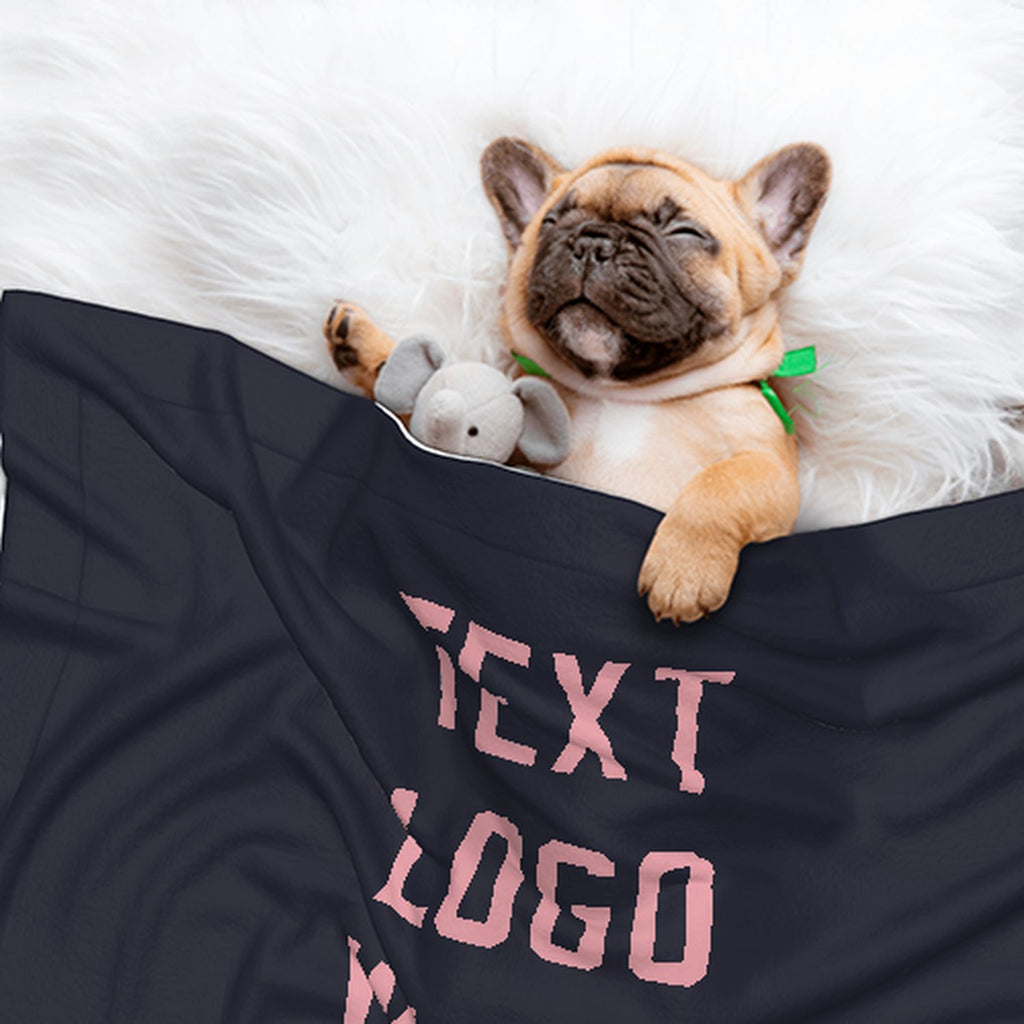Custom Navy Light Pink Pet Blanket