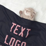 Custom Navy Light Pink Pet Blanket